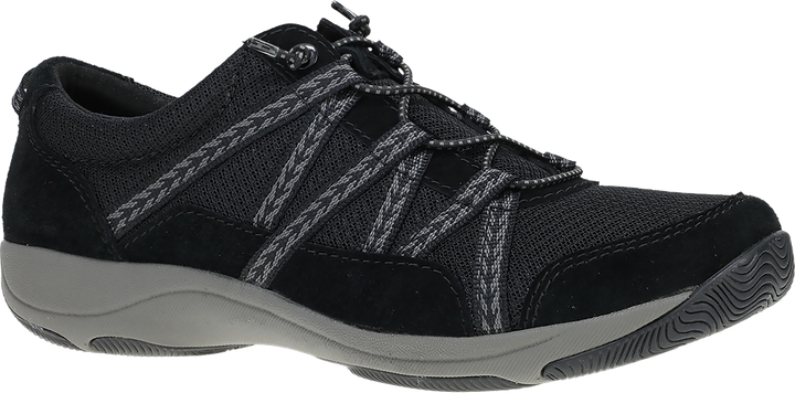Quarter turn view Women's Dansko Footwear style name Harlyn in color BLK/BLK SD. Sku: 4854100210