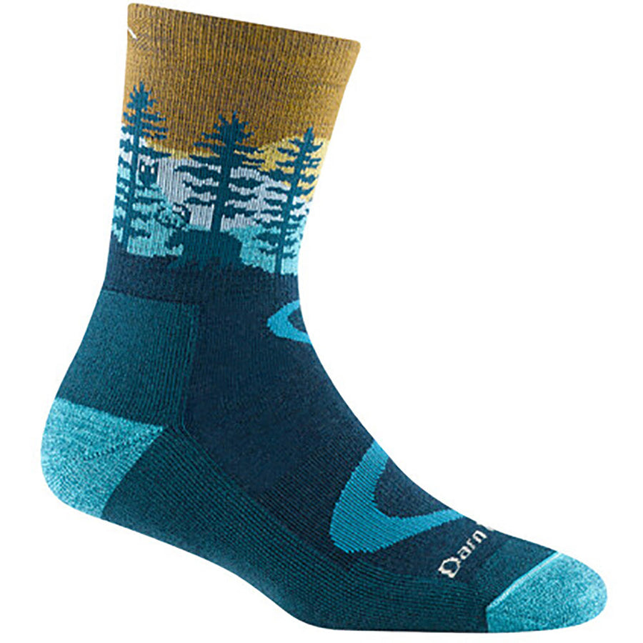 Quarter view Women's Darn Tough Sock style name Northwoods Micro Cremid Cushion in color Dark Teal. Sku: 5013-DARKTEAL