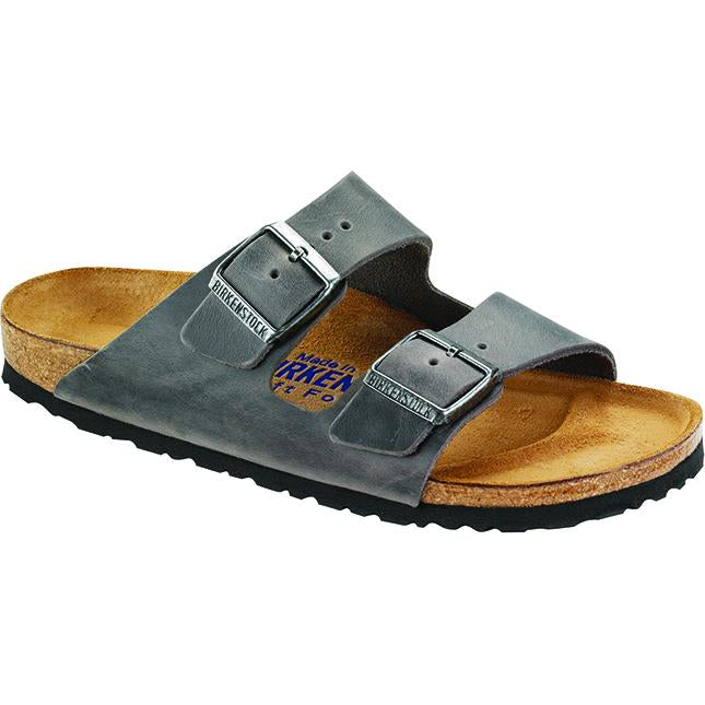 Men's Birkenstock Arizona Soft Footbed Regular in Iron Oiled