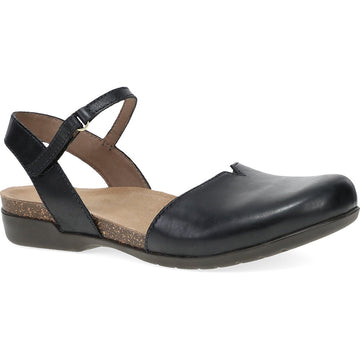 Quarter turn view Women's Dansko Footwear style name Rowan in color Black Waxy. Sku: 6025-475300