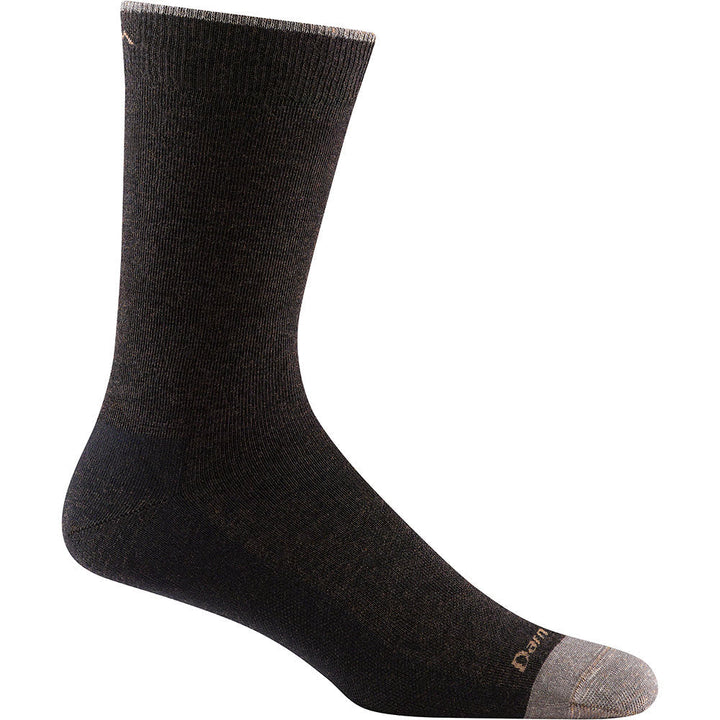 Quarter view Men's Darn Tough Sock style name Solid Crew Light color Chestnut. Sku: 6032-CHESTNUT