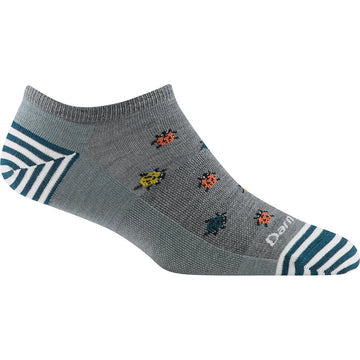 Quarter view Women's Darn Tough Sock style name Lucky Lady No Show Light color Seafoam. Sku: 6074-SEAFOAM