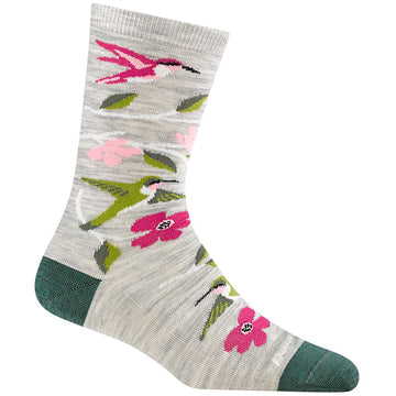 Quarter turn Women's Darn Tough Sock style name Birds Of A Feather in color Ash. Sku: 6121-ASH