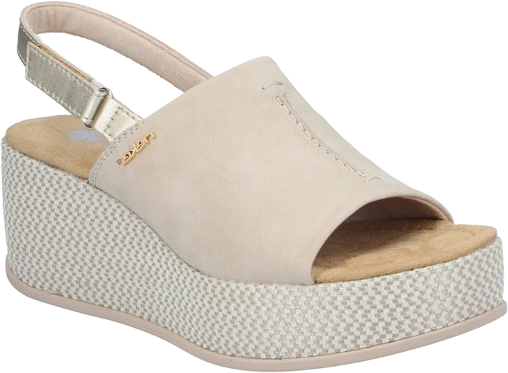 Quarter turn view Women's Rieker Footwear style name Rose 60 in color Ginger/ Palegold. Sku: 69460-62