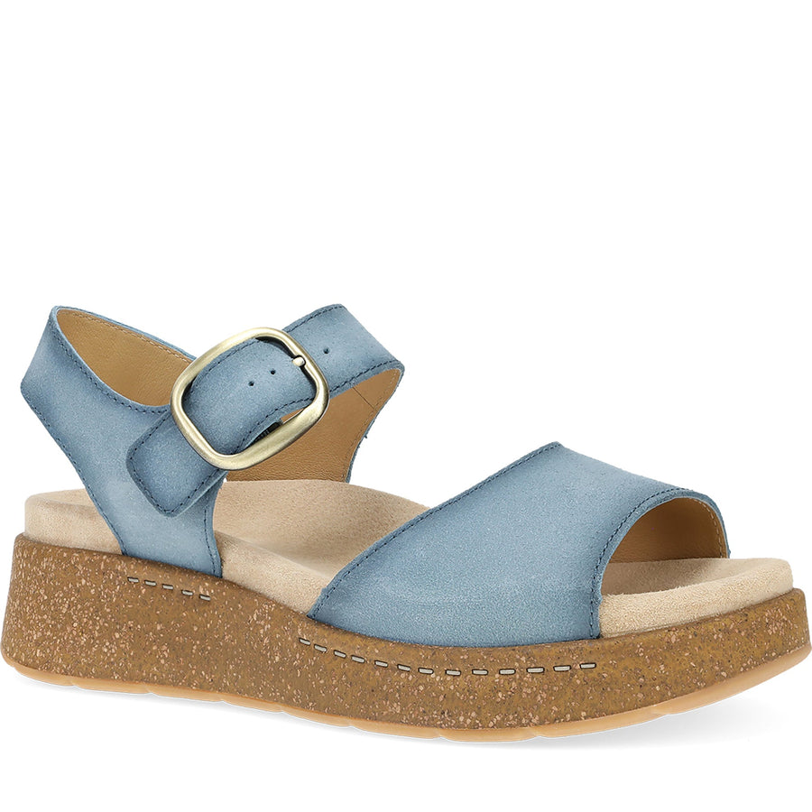 Quarter Turn Women's Bianca Footwear in Blue Burnished Suede. Sku: 7011050300