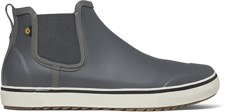 Quarter turn view Men's Bogs Footwear style name Kicker Rain Chelsea II in color GRAY. Sku: 73041-020