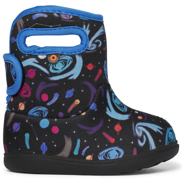 Quarter view Kid's Bogs Footwear style name Baby Bogs II Final Frontr in color Black Multi. Sku: 73103I-009