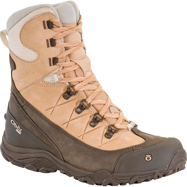 Quarter turn view Women's Oboz Footwear style name Ousel Mid Insult B-Dry in color Bobcat. Sku: 81402-BOB