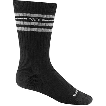 Quarter turn Women's Wide Open Sock style name Vintage Stripe Cushion Crew in color Black. Sku: 9002-BLACK