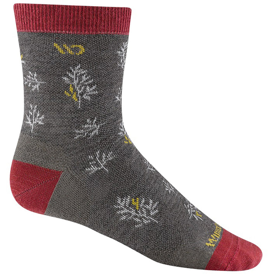 Quarter turn view Women's Wide Open Sock style name Foliage Light Micro Crew in color Taupe. Sku: 9503-TAUPE