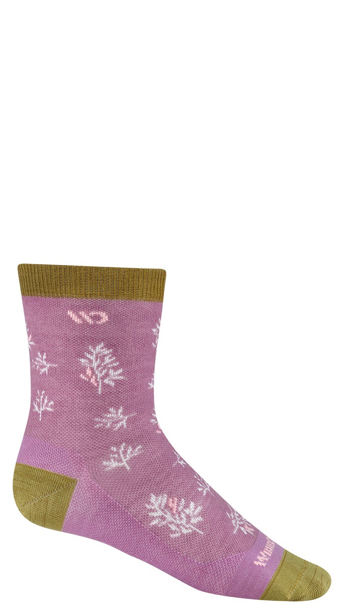 Women's Wide Open Socks style name Foliage Light Micro Crew in color Violet. Sku: 9503-VIOLET