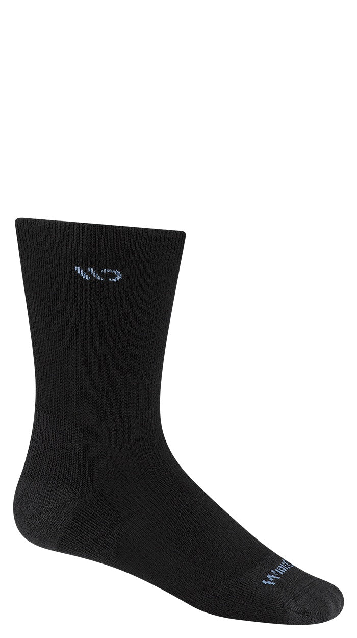 Women's Wide Open Socks style name Solid Cushion Crew in color Black. Sku: 9504-BLACK