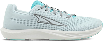 Quarter turn view Women's Altra Footwear style name Escalante 4 in color TEAL/GRY. Sku: AL0A85NF-233