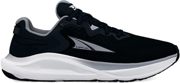 Quarter turn view Women's Altra Footwear style name Paradigm 8 Wide in color BLK/WHT. Sku: AL0A85RQ-010