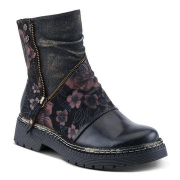 Quarter turn view Women's L'Artiste Footwear style name Avrilrose in color Black Multi. Sku: AVRILROSE-BM