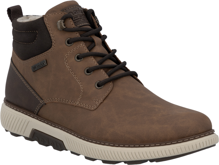 Quarter turn view Men's Rieker Footwear style name Stan 02 Waterproof in color MAN/KAS/BR. Sku: B3302-24