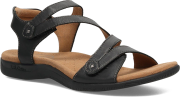 Quarter turn view Women's Taos Footwear style name Big Time Wide in color Black. Sku: BGT-14132BLKW