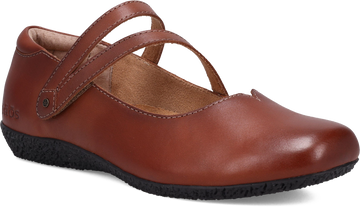Quarter turn view Women's Taos Footwear style name Banter in color COGNAC. Sku: BNR-14209COG