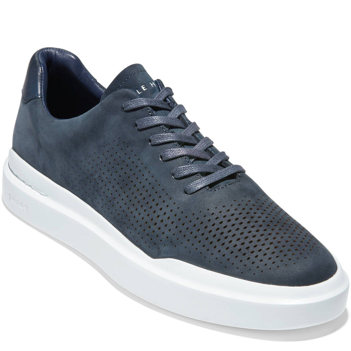 Quarter turn Men's Cole Haan Footwear style name Grandpro Rally Laser in color Navy Ink. Sku: C31422