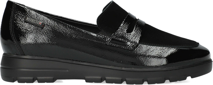 Quarter turn view Women's Mephiso Footwear style name Carima in color BLK VER FR. Sku: CAR12200