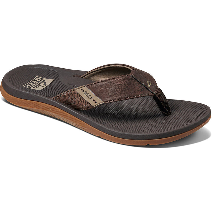 Quarter view Men's Reef Footwear style name Reef Santa Ana in color Brown. Sku: CI4651