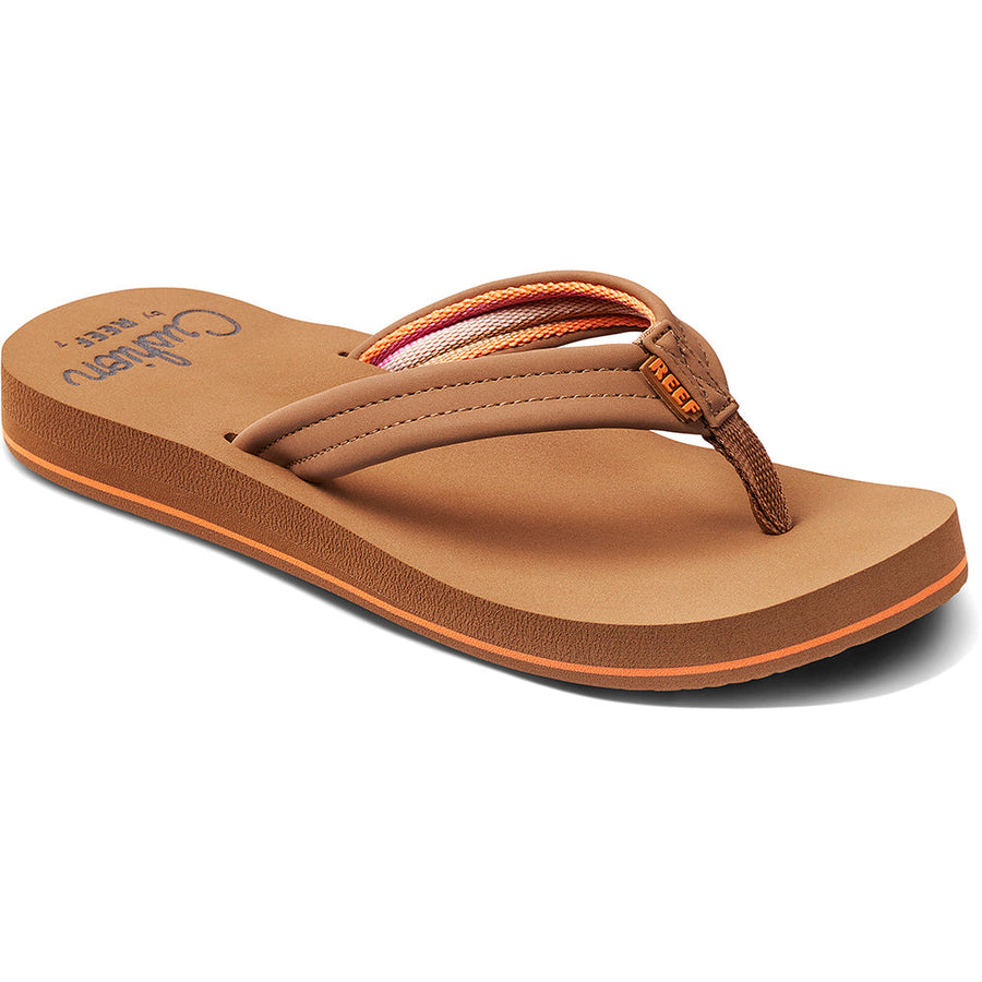 Quarter view Women's Reef Footwear style name Reef Cushion Breeze in color Tan Soothie. Sku: CJ0184