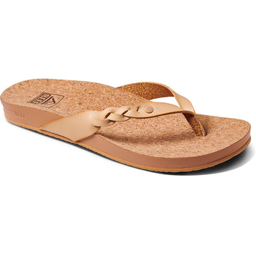 Quarter view Women's Reef Footwear style name Cushion Court Twist in color Seashell. Sku: CJ3658