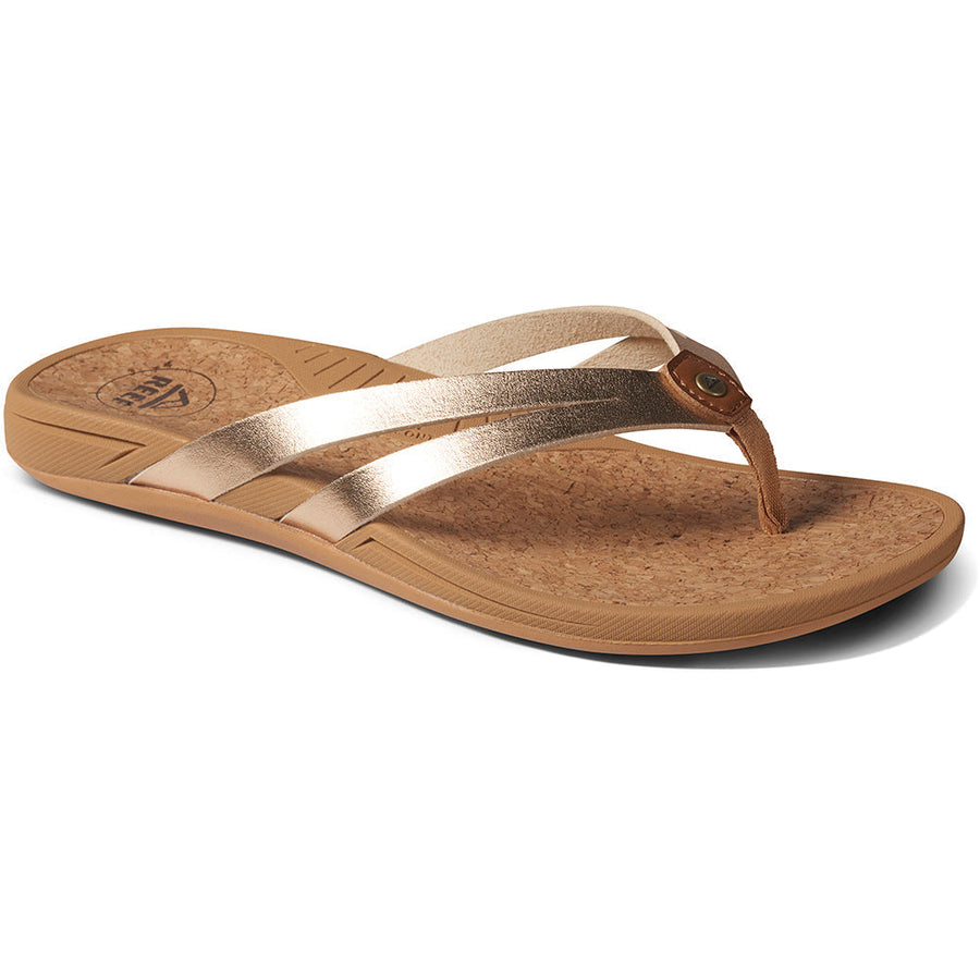 Quarter view Women's Reef Footwear style name Reef Pacific Joy in color Golden Hour. Sku: CJ3678