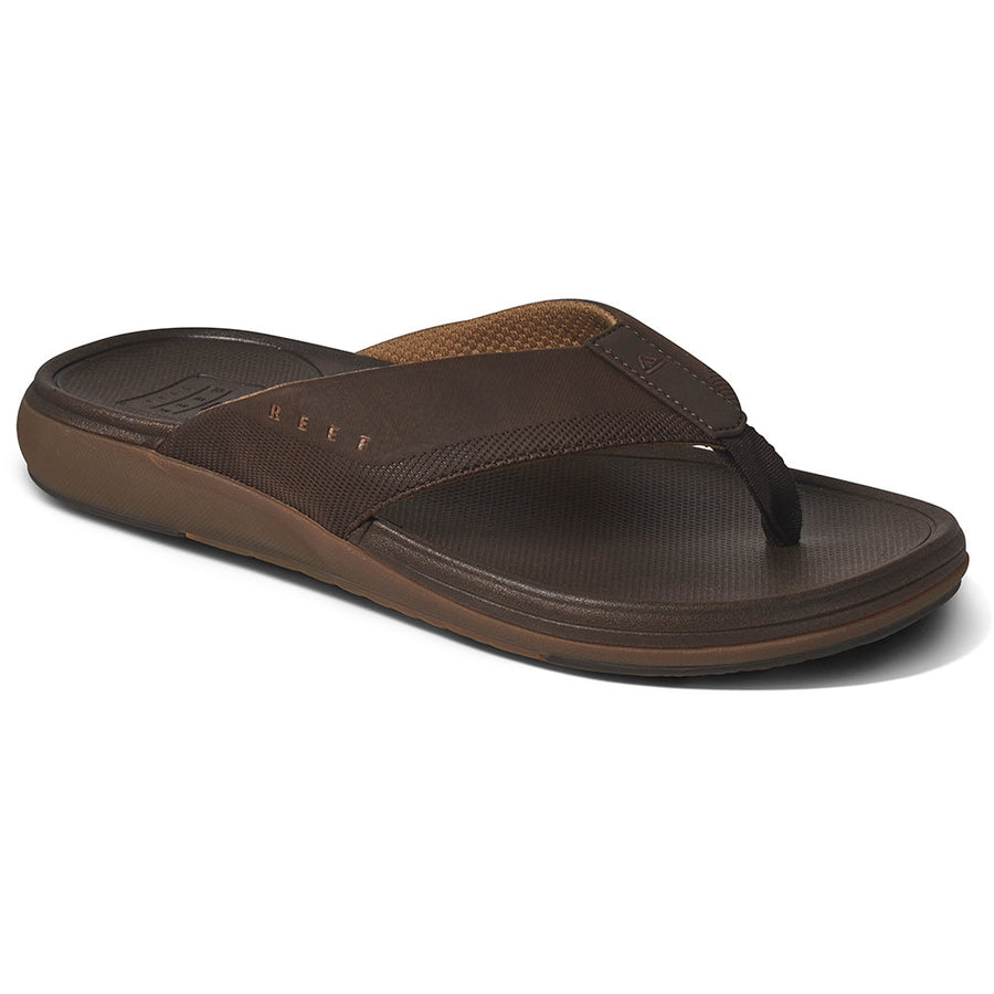 Quarter view Men's Reef Footwear style name Cushion Norte in color Drk Brown. Sku: CJ4045