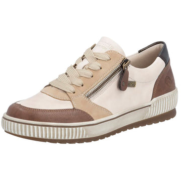 Quarter turn view Women's Remonte Footwear style name Maditta 01 Low in color Chestnut/ Sanbd/ Marble/ Antik. Sku: D0701-60