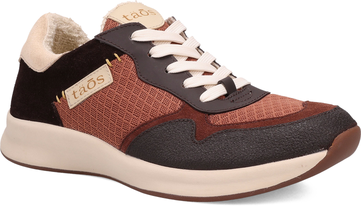 Quarter turn view Women's Taos Footwear style name Detour in color COCOA MULT. Sku: DET-14223COAM