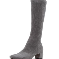 Side View Women's Django & Juliette Boot in Steel Stretch Microsuede Sku: DJ12511GBUFT