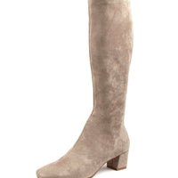 Side View Women's Django & Juliette Boot in Taupe Stretch Microsuede Sku: DJ12511NGVFT