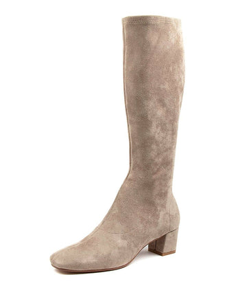 Side View Women's Django & Juliette Boot in Taupe Stretch Microsuede Sku: DJ12511NGVFT