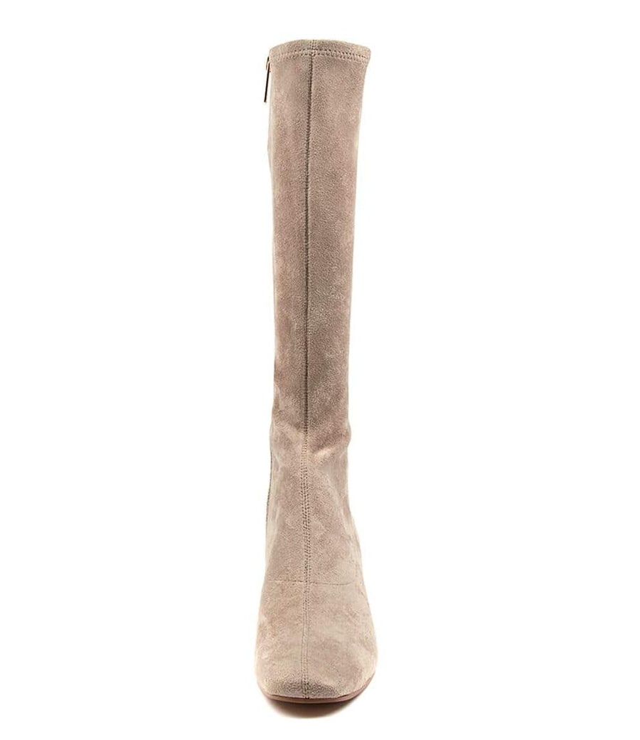 Overhead View Women's Django & Juliette Boot in Taupe Stretch Microsuede Sku: DJ12511NGVFT