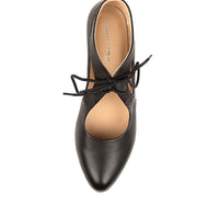 Overhead View Women's Django & Juliette Ewing Shoe In Black Leather Sku: Dj14396Blale