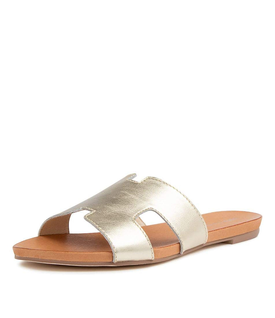 Side View Women's Django & Juliette Jamel Sandal In Pale Gold Leather Sku: Dj15832F39Le