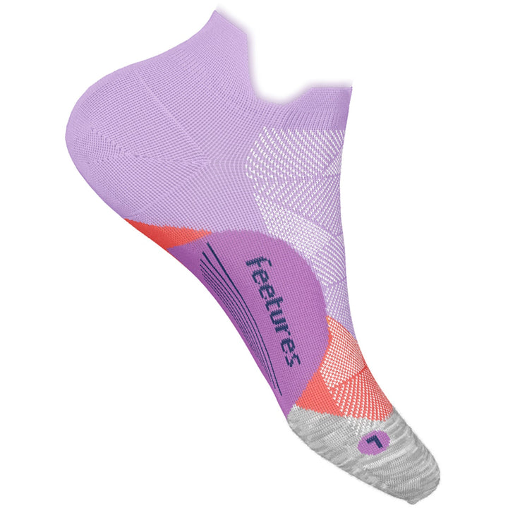 Quarter turn Women's Feetures Sock style name Elite Light Cushion No Show in color Orchid Sunset. Sku: E5058756