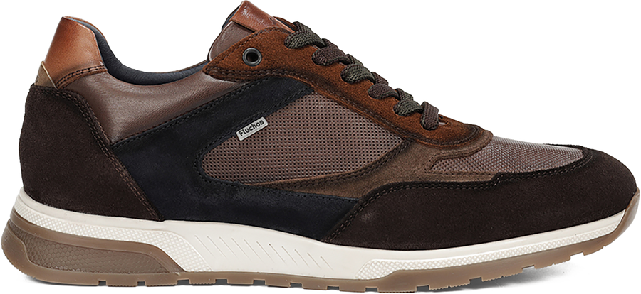 Quarter turn view Men's Fluchos Footwear style name Louis in color CAFE. Sku: F1959-CAFE