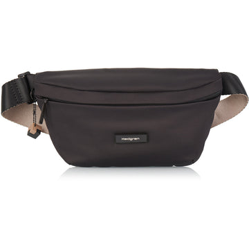 Quarter view Women's Hedgren Hand Bag style name Halo Waist Pack in color Black. Sku: HNOV01-003