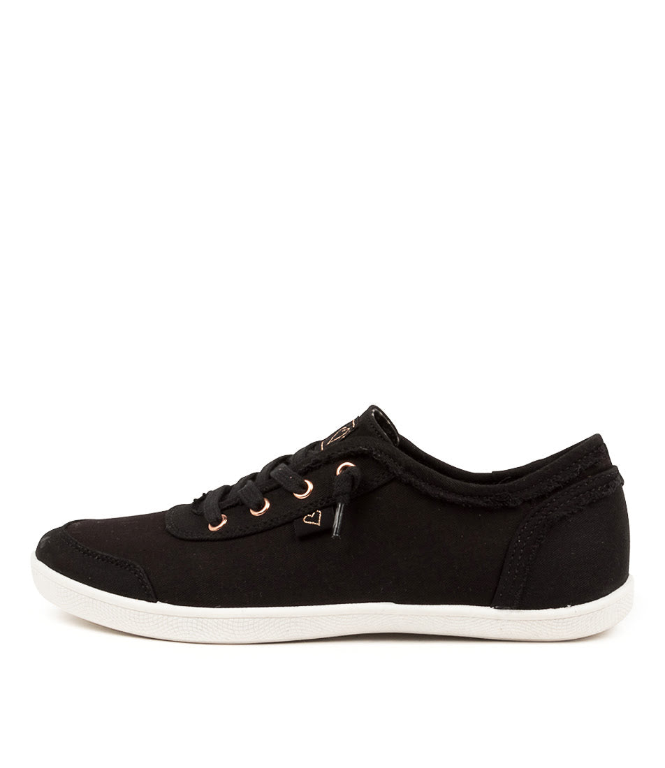 Black shoe with white sole on a white background