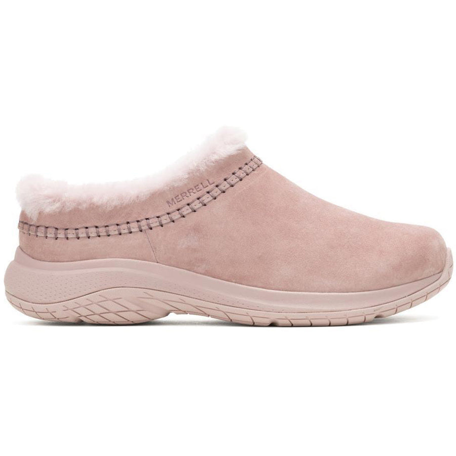 Quarter turn view Women's Merrell Footwear style name Encore Ice 5 in color Adobe Rose. Sku: J007102