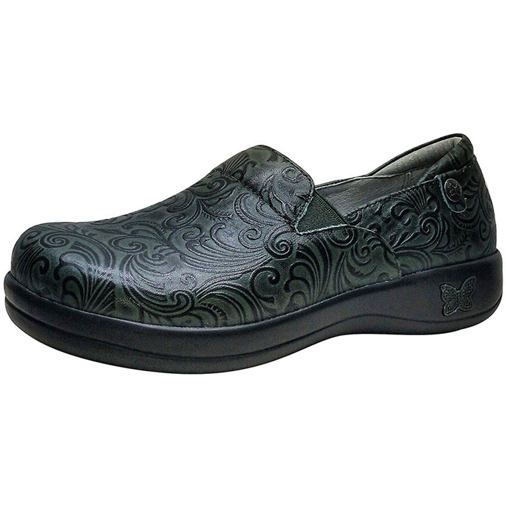 Quarter view Women's Alegria Footwear style name Keli in color Pine Gale. Sku: KEL-8102