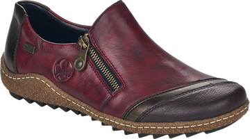 Quarter turn view Women's Rieker Footwear style name Liv 71 So in color HAVAN/AN/V. Sku: L7571-25