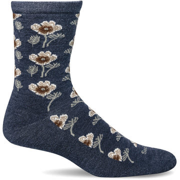 Quarter view Women's Sockwell Sock style name Poppy in color Denim  . Sku: LD213W-650