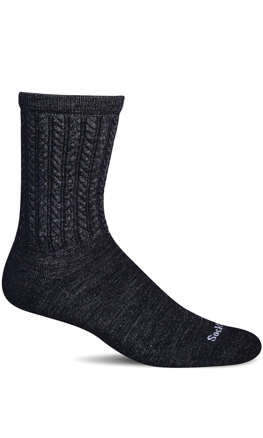 Women's Sockwell Socks style name Pucker Cable in color Black. Sku: LD246W-900