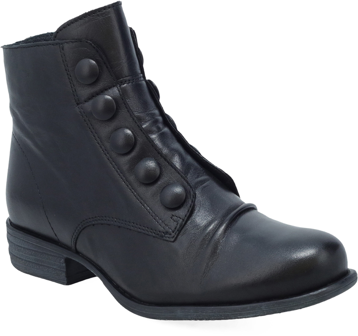 Quarter turn view Women's Miz Mooz Footwear style name Louise in color BLACK. Sku: LOUISE-BLACK