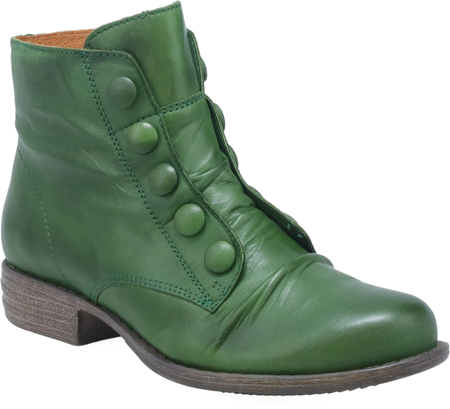 Quarter turn view Women's Miz Mooz Footwear style name Louise in color KIWI. Sku: LOUISE-KIWI