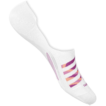 Quarter view Women's Feetures Sock style name Everyday Invisible Palms in color White. Sku: LW755692