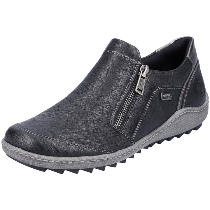 Quarter view Women's Remonte Footwear style name Liv 28 color Schwarz. Sku: R1428-03